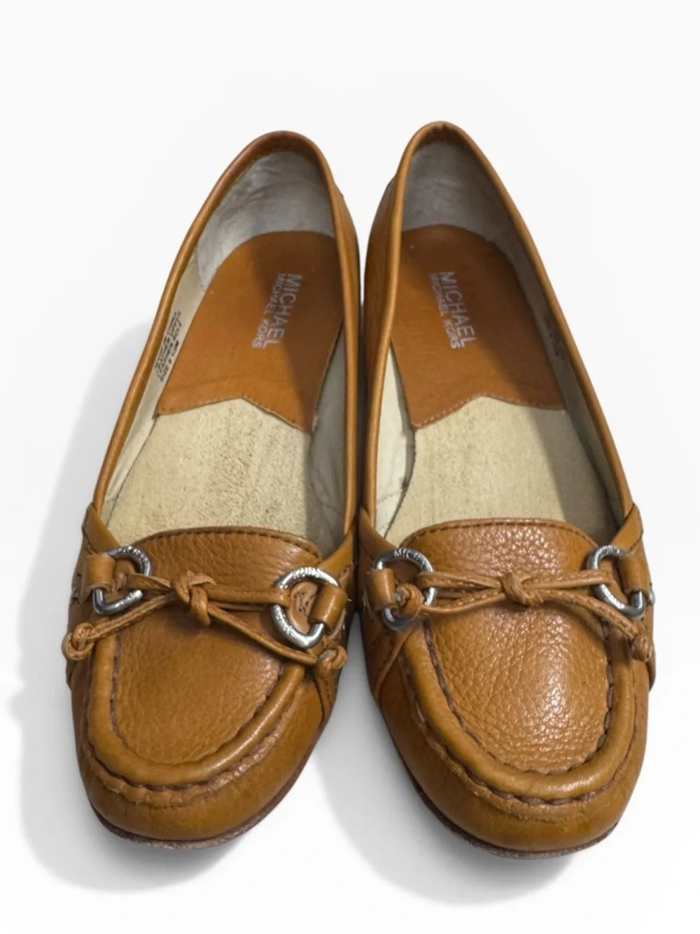 Michael Kors Brown Leather Driving Moc Loafers Slip On Womens Size US 6.5